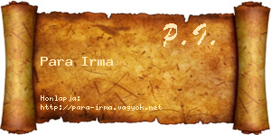 Para Irma névjegykártya