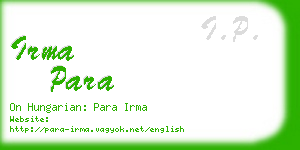 irma para business card